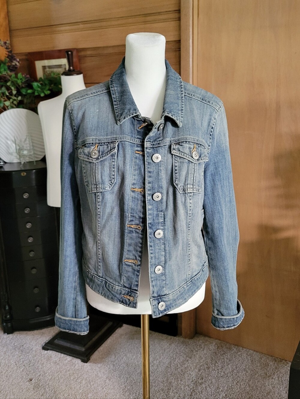 ELLE Classic Light Blue Denim Jacket - Women's Casual Jean Coat